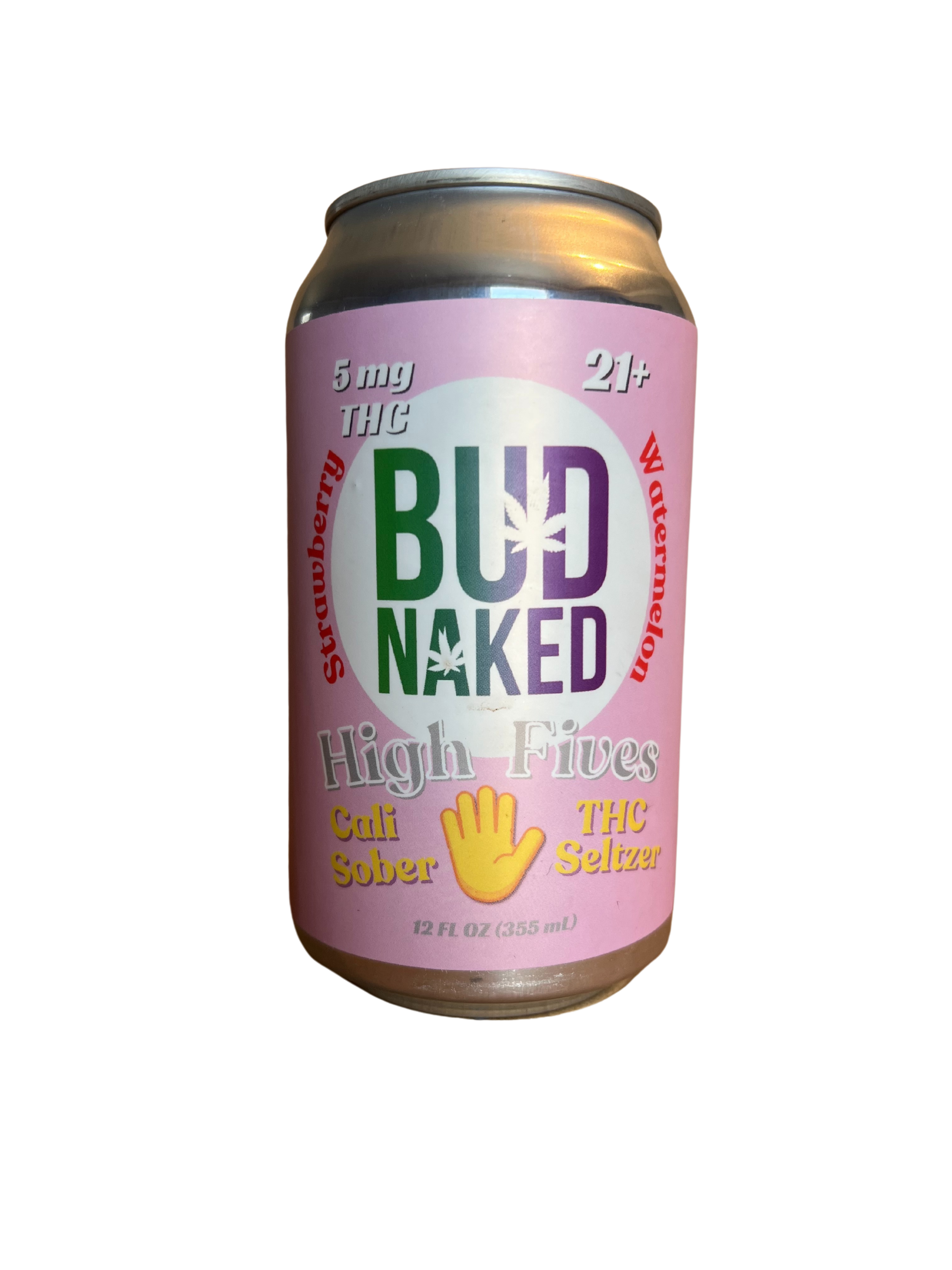 Bud Naked Strawberry Watermelon High Five Seltzer 12 ounce, 4 pack